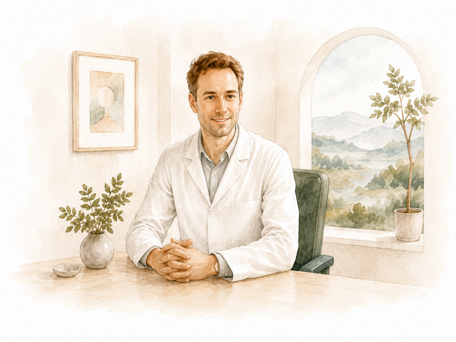 Dr. Lindenthal im Praxisraum